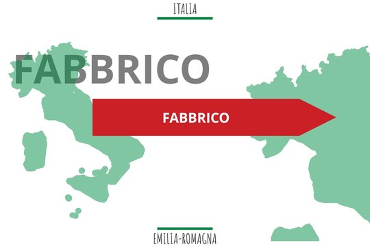 Fabbrico: Illustration mit dem Namen der italienischen Stadt Fabbrico