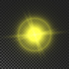 Yellow glowing sparkling star