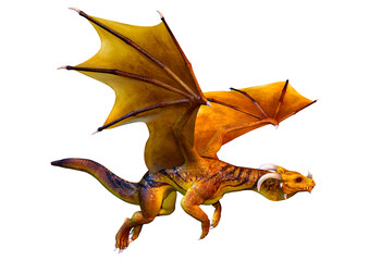 Fototapeta premium 3D Rendering Fairy Tale Dragon on White