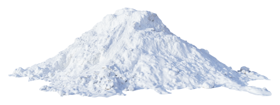 Large pile of snow isolated