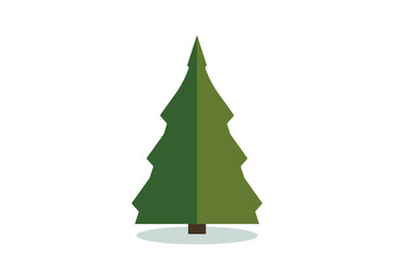 Obraz premium Christmas tree vector icon. Modern style fir symbol in color for holiday decoration, gift card design.
