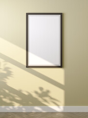 3d rendering of an empty frame on the wall. 