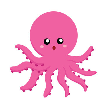 Octopus Underwater Animal Illustration Vector Clipart