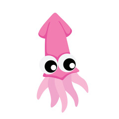 Squid Underwater Animal Illustration Vector Clipart