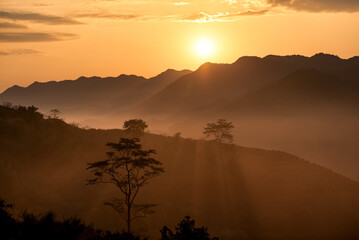 sunrise in the mountains