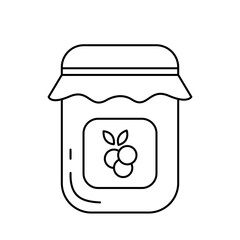 Jam jar. Autumn icon in line style. Isolated vector illustration. 