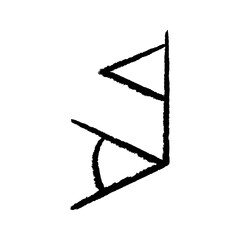 Soccer corner hand-drawn icon vector graphic illustration