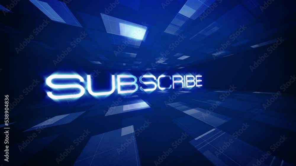Poster subscribe text science technology futuristic 3d cinematic title background. animation for business n