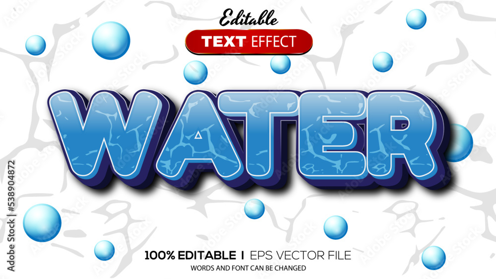 Poster 3d water text effect - editable text effect