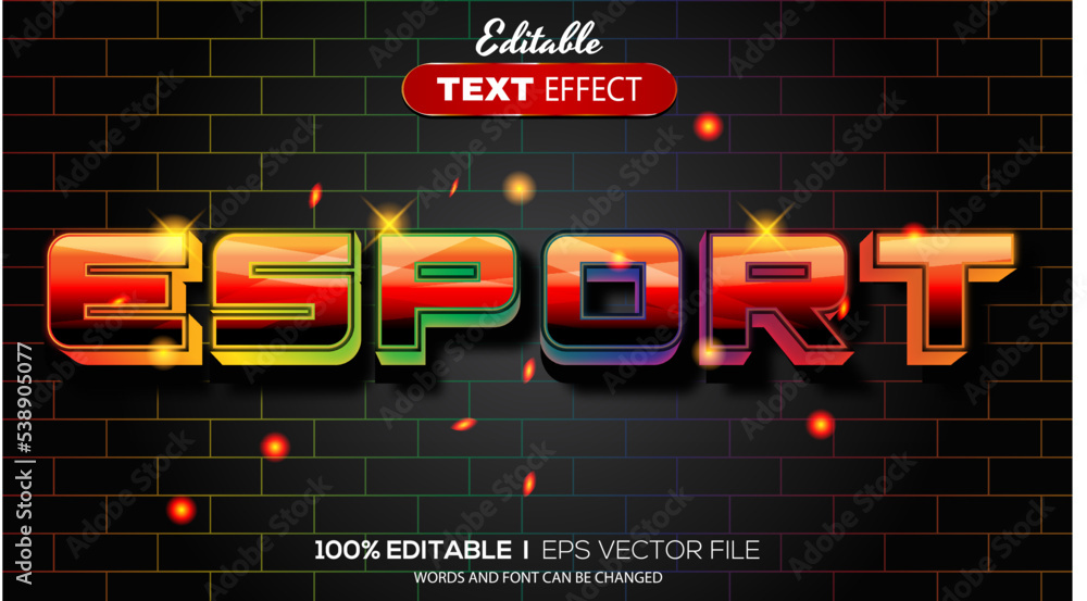 Poster 3D esport text effect - Editable text effect