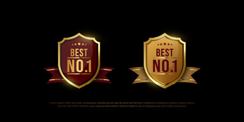 Best no. 1 business label design on black background isolated