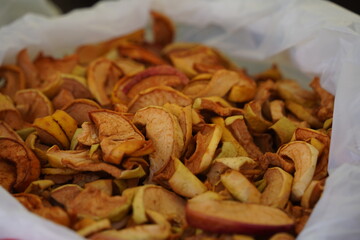 Dried apple slices on sale at the market