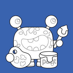 Cute Monster School Digital Stamp