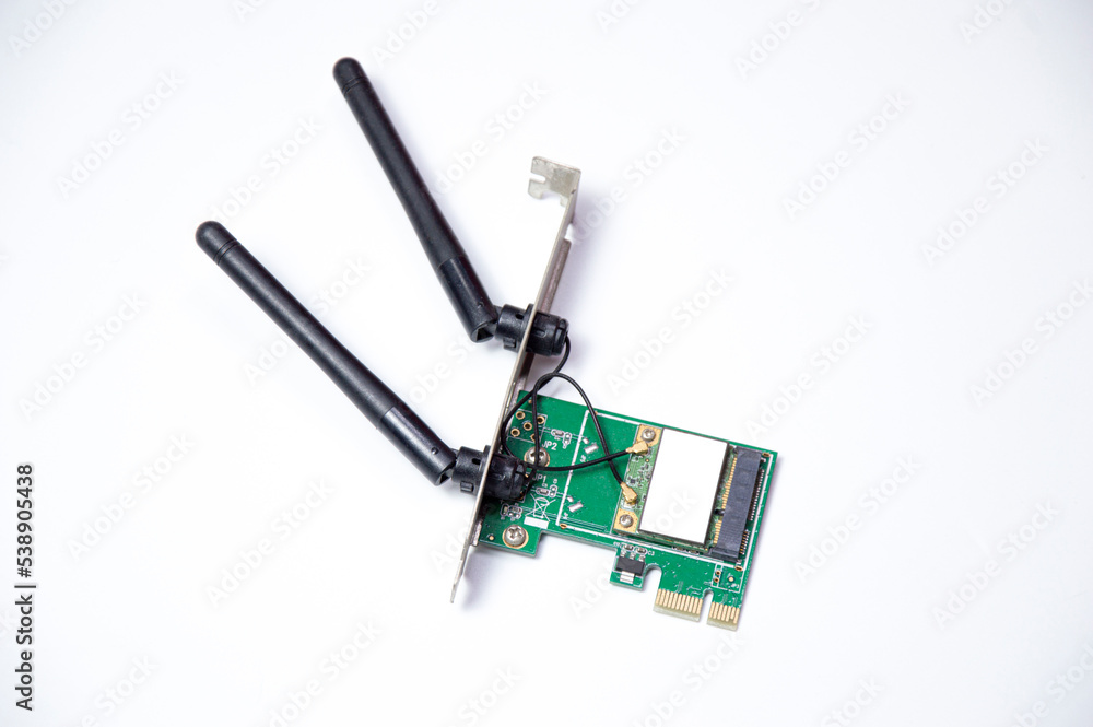 Poster picture of device wifi receiver mounted image type in on a white background