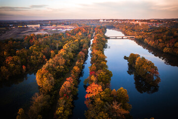 Drone Autumn Sunrise in Princeton