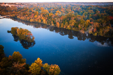 Drone Sunrise Princeton in Autumn
