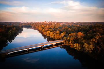 Drone Sunrise Princeton in Autumn