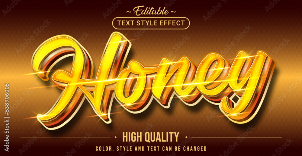 Aufkleber Editable text style effect - Honey text style theme.
