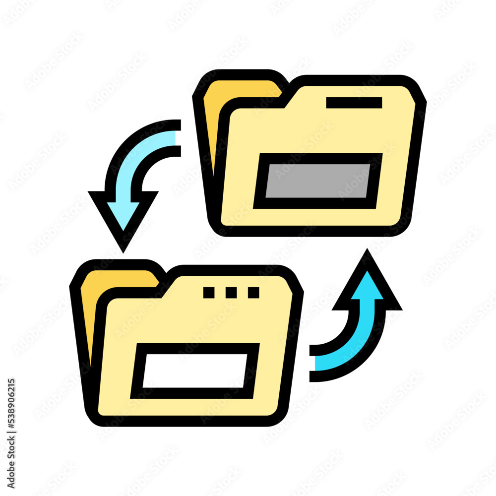 Poster transfer folder color icon vector. transfer folder sign. isolated symbol illustration