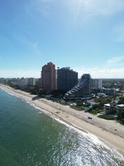 Fototapeta premium Fort Lauderdale aerial shot of buildings and beach