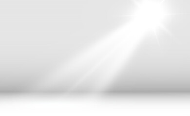 Naklejka premium White scene on with spotlights. Vector illustration. 