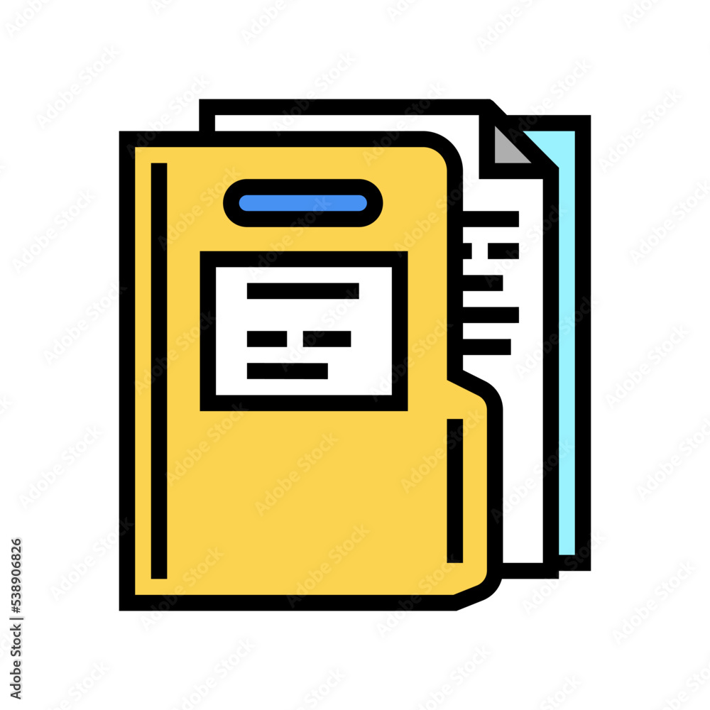 Poster paper folder color icon vector. paper folder sign. isolated symbol illustration