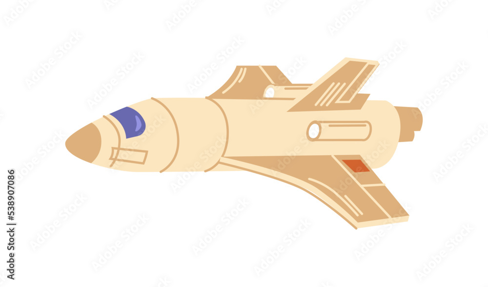 Poster spacecraft isolated vehicle used for traveling in space. spaceship for astronauts, cosmos exploratio