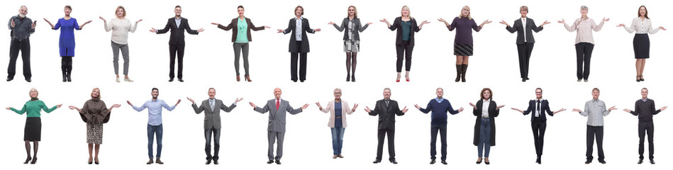 group of successful business people isolated on white