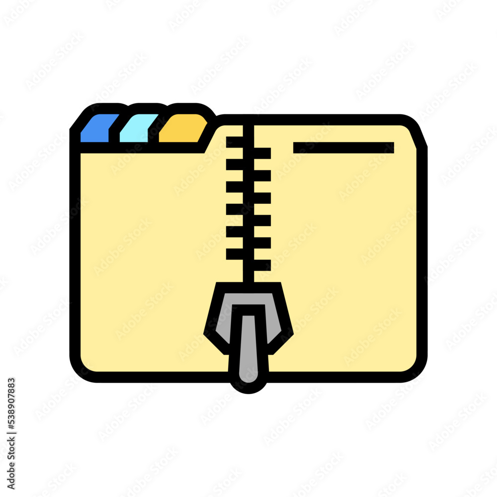 Poster archive folder color icon vector. archive folder sign. isolated symbol illustration