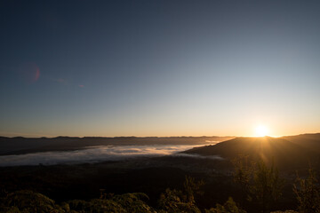 Incredible and peaceful dawn in the Santa Catarina Mountain Range