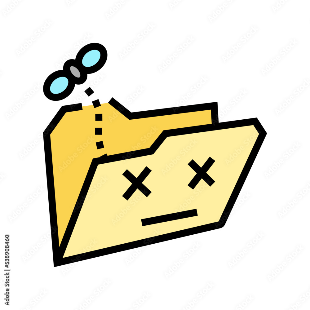 Poster empty folder color icon vector. empty folder sign. isolated symbol illustration