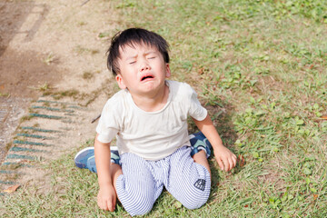 泣き顔の男の子