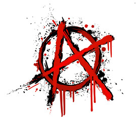 Anarchy symbol. Punk's not dead. Vector isolated grunge illustration. - obrazy, fototapety, plakaty