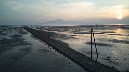 Obraz premium 岱明海床路【熊本県玉名市】