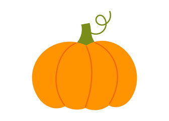 Pumpkin symbol drawing isolated on white background.
