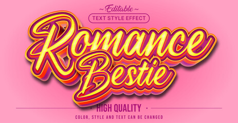Editable text style effect - Romance Bestie text style theme.