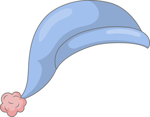 Simple blue pom pom knitted hat