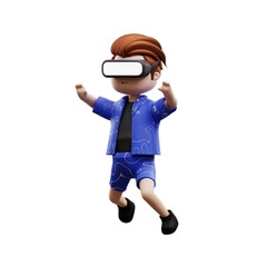 3d illustration metaverse characters 