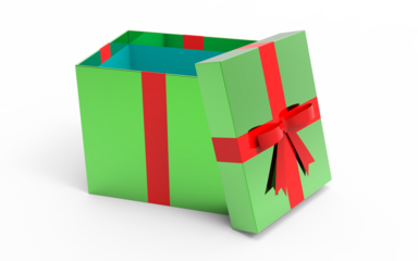 3d, visualization, gift box on colorful background, png