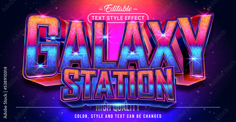 Poster Editable text style effect - Galaxy Station text style theme.