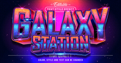 Editable text style effect - Galaxy Station text style theme.