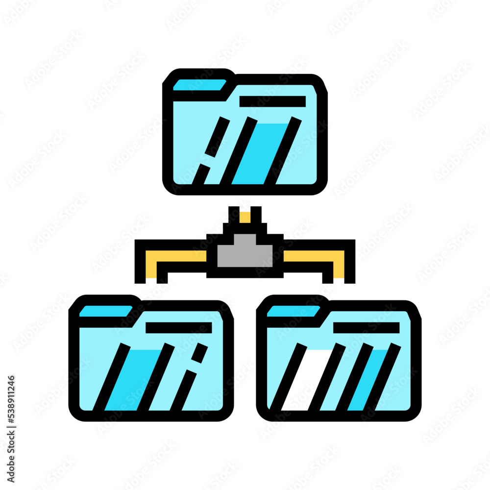 Poster directory folder color icon vector. directory folder sign. isolated symbol illustration
