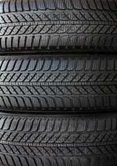 Closeup of new automobile tire