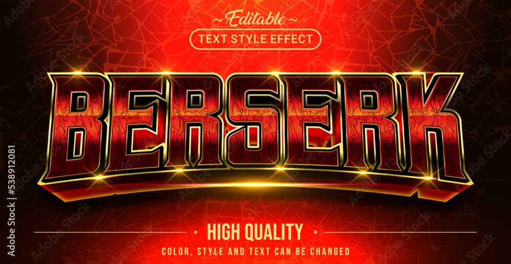 Aufkleber Editable text style effect - Berserk text style theme.