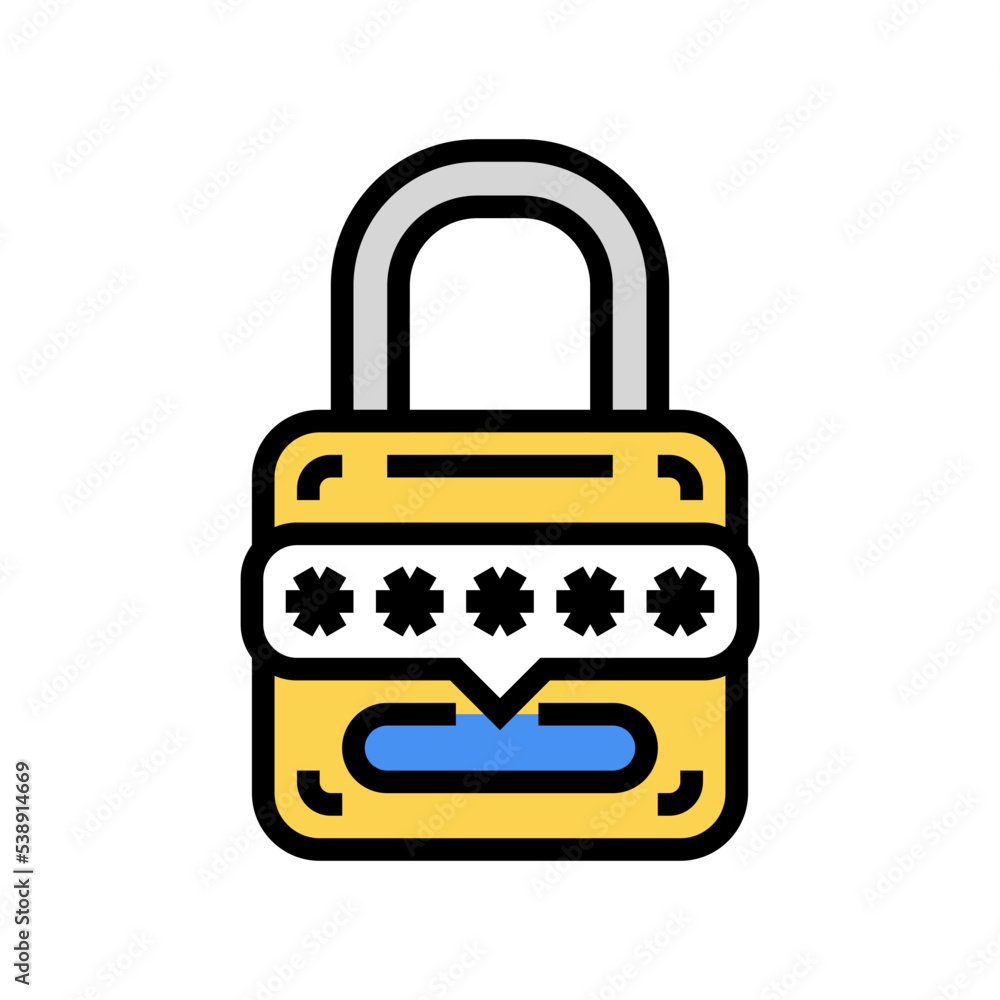 Poster password padlock color icon vector. password padlock sign. isolated symbol illustration