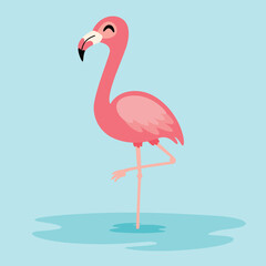 Cartoon Drawing Of A Flamingo