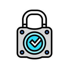 safety padlock color icon vector. safety padlock sign. isolated symbol illustration