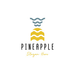 Pineapple Logo Design Concept for Business and Branding. Fresh Fruit Logo Template Vector. Pineapple Logo Template