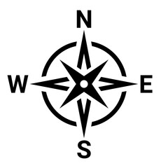 Flat compass direction illustration. Map symbol. © Kavik