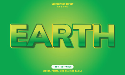 Earth words editable 3d text effects template stylish font vector illustration